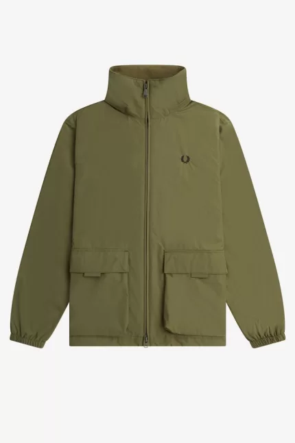 Fred Perry Patch Pocket Zip Through Men’s Jackets Uniform Green | HTPSA1924