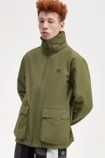 Fred Perry Patch Pocket Zip Through Men’s Jackets Uniform Green | HTPSA1924