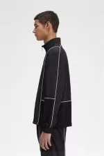 Fred Perry Piped Shell Men’s Jackets Black | CBQUV6194