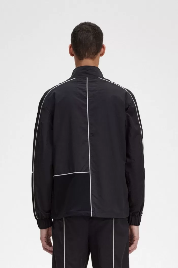 Fred Perry Piped Shell Men’s Jackets Black | CBQUV6194