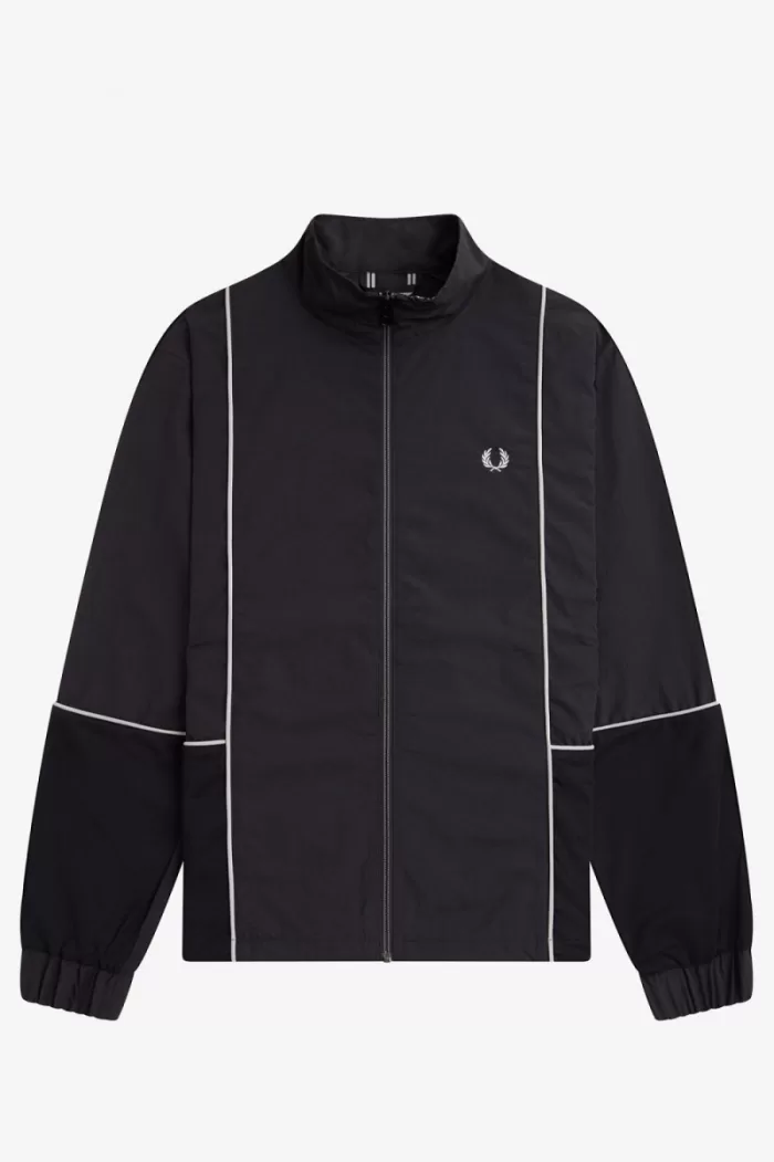 Fred Perry Piped Shell Men’s Jackets Black | CBQUV6194