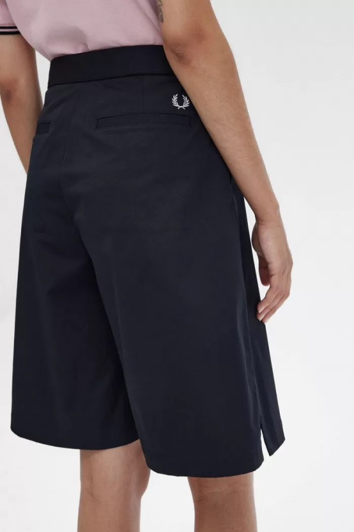 Fred Perry Pleated Women’s Shorts Black | FYVAN7248