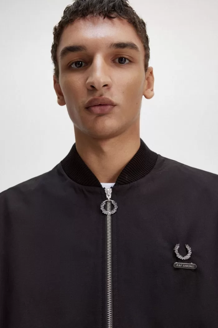 Fred Perry Printed Bomber Men’s Jackets Black | KCHDT3509