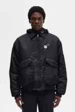 Fred Perry Printed Flight Men’s Jackets Black | TCFGD3802