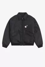 Fred Perry Printed Flight Men’s Jackets Black | TCFGD3802