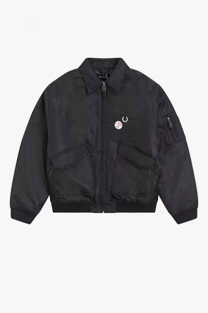 Fred Perry Printed Flight Men’s Jackets Black | TCFGD3802