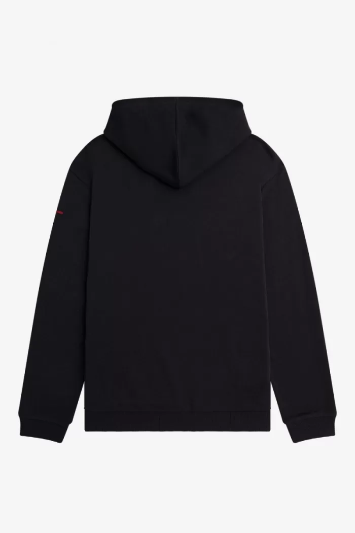 Fred Perry Printed Hooded Men’s Sweatshirts Black | KRETA3692