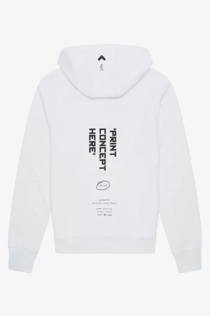 Fred Perry Printed Hooded Sweat Men’s Shirt White | BWFHS8035