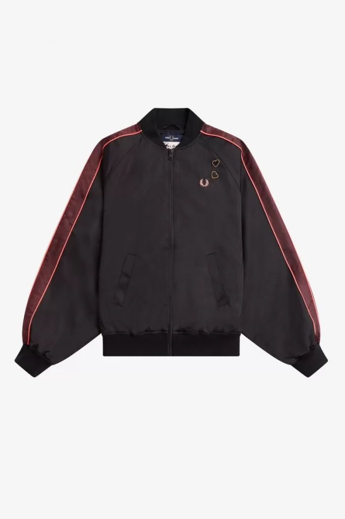 Fred Perry Printed Lining Bomber Women’s Jackets Black | WLCGI7512