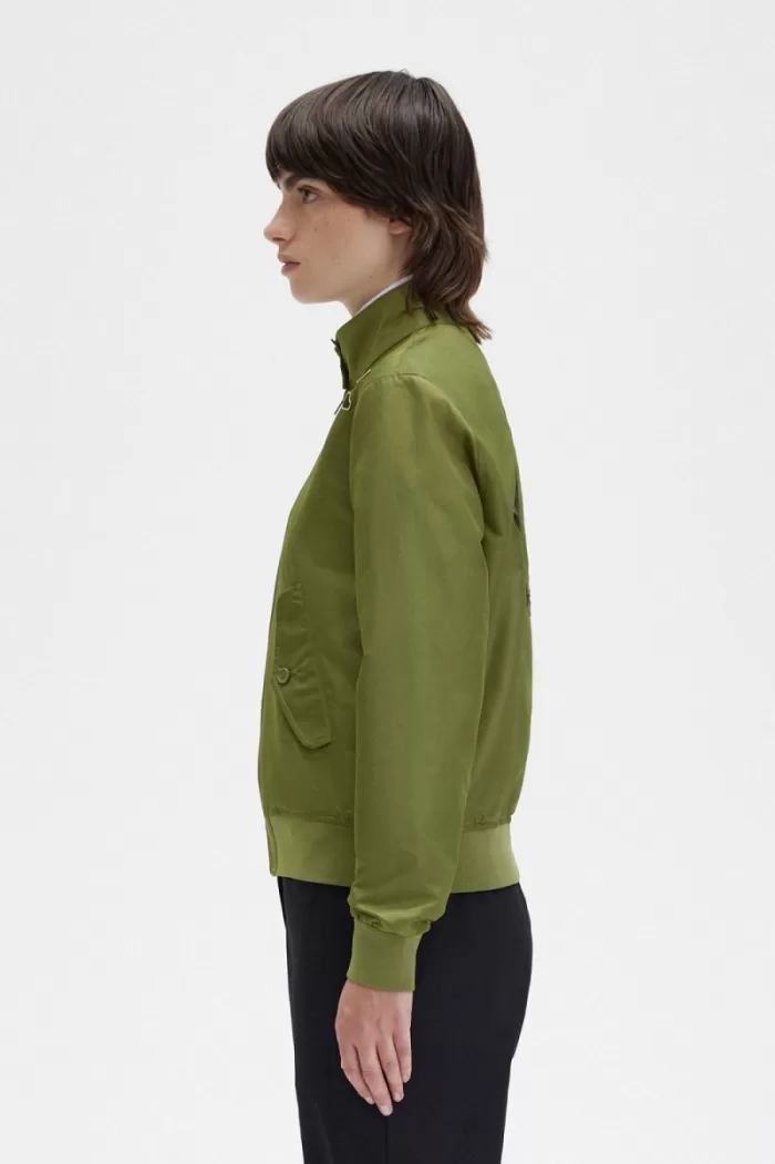 Fred Perry Printed Lining Zip-Through Women’s Jackets Parka Green | ZFINV5279