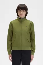 Fred Perry Printed Lining Zip-Through Women’s Jackets Parka Green | ZFINV5279