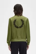 Fred Perry Printed Lining Zip-Through Women’s Jackets Parka Green | ZFINV5279