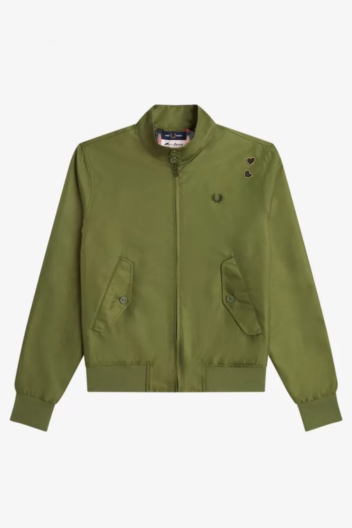 Fred Perry Printed Lining Zip-Through Women’s Jackets Parka Green | ZFINV5279