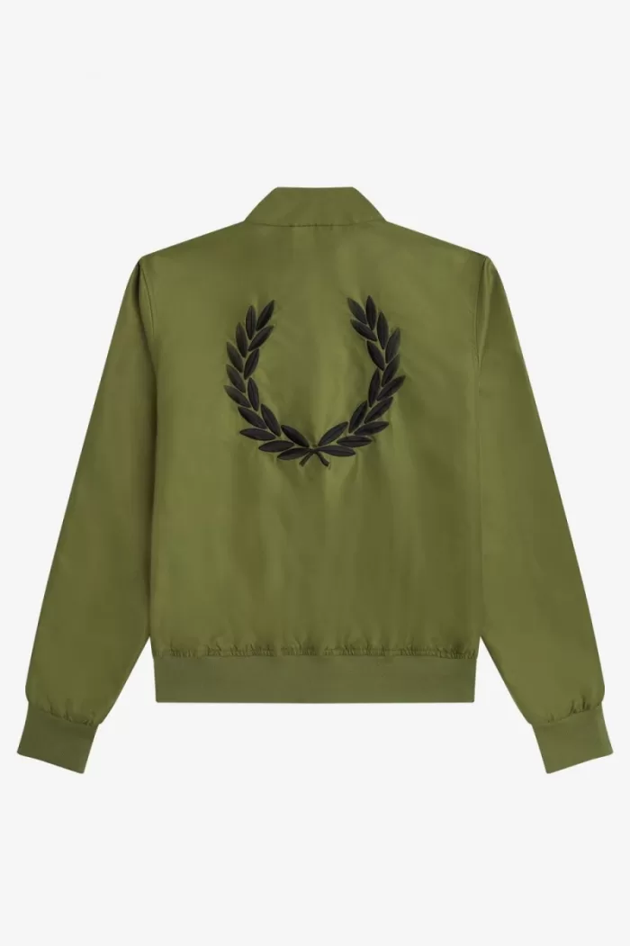 Fred Perry Printed Lining Zip-Through Women’s Jackets Parka Green | ZFINV5279