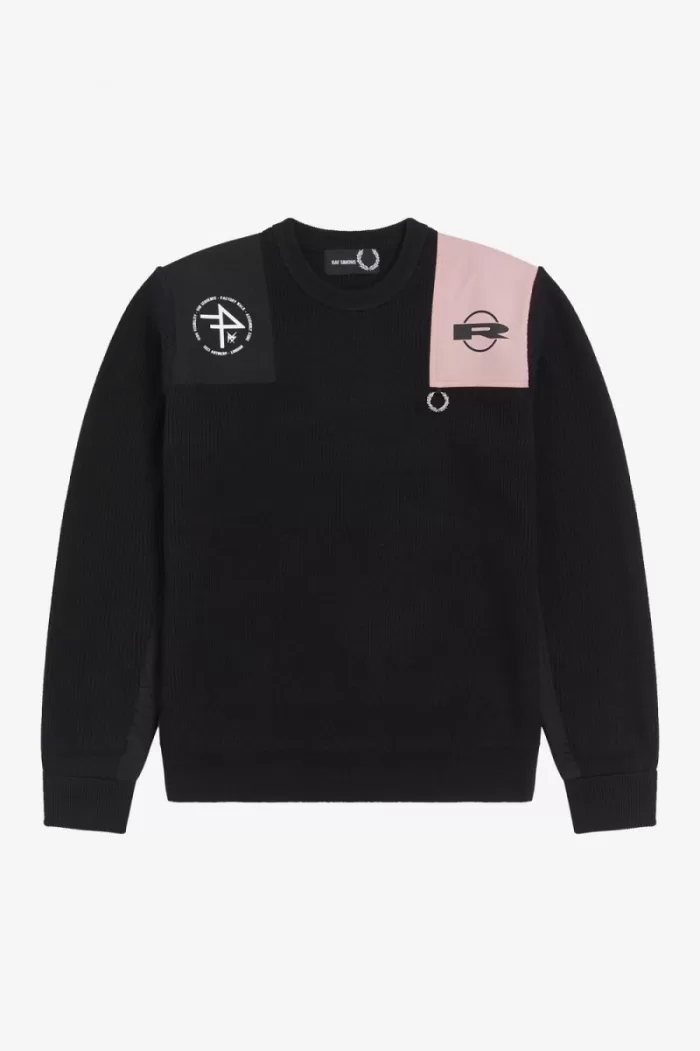 Fred Perry Printed Men’s Jumper Black | VARNT6203