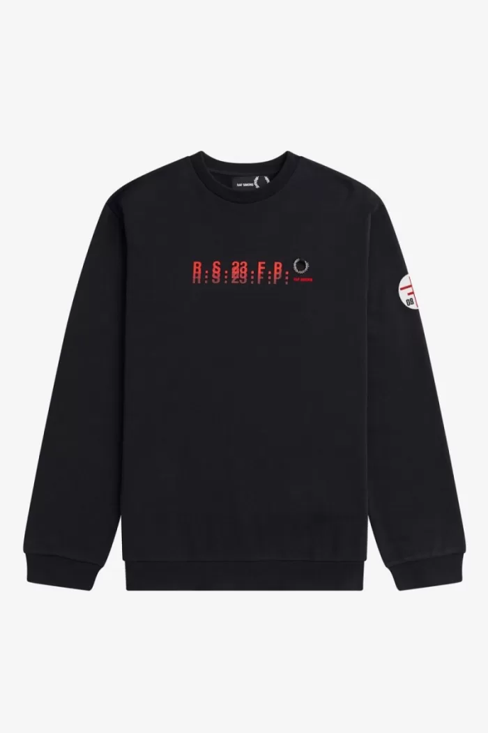 Fred Perry Printed Men’s Sweatshirts Black | AMCXD6098