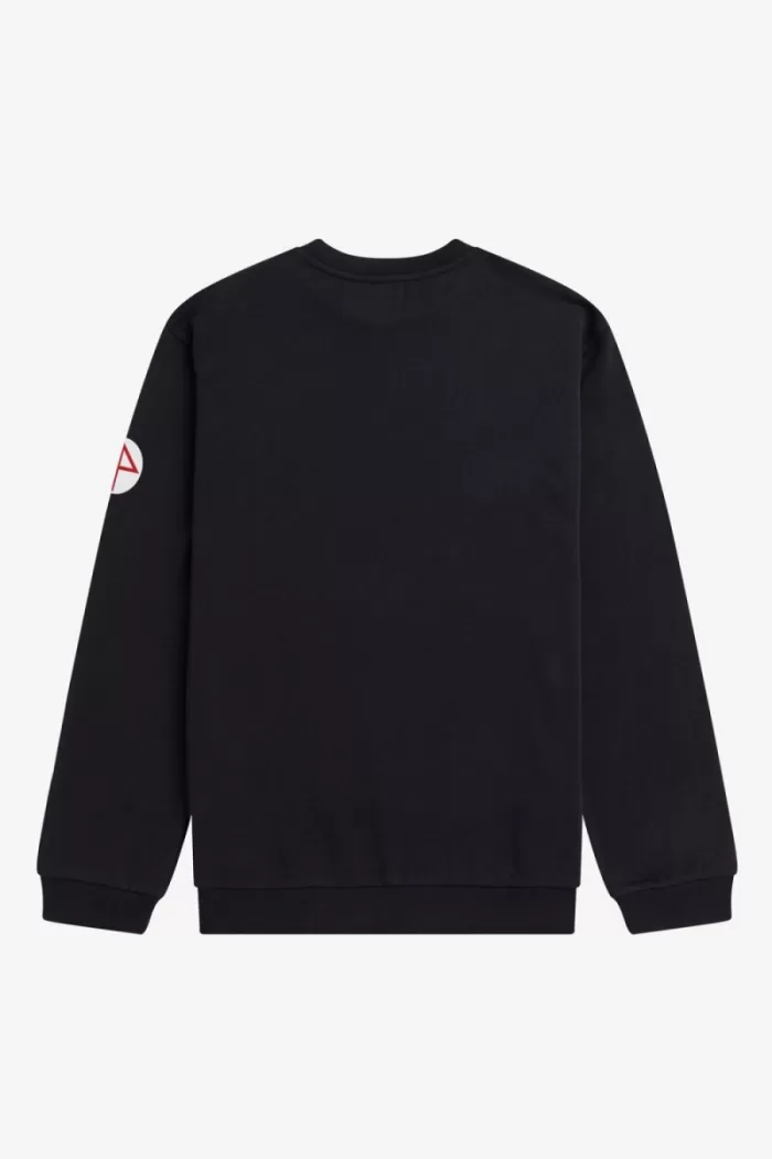 Fred Perry Printed Men’s Sweatshirts Black | AMCXD6098