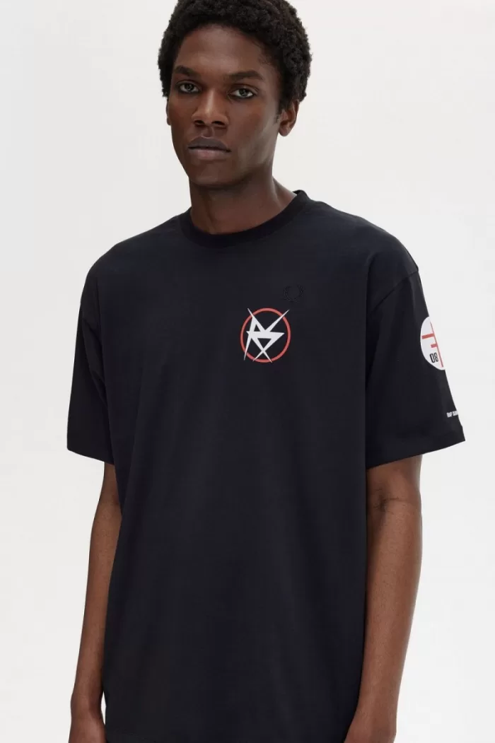 Fred Perry Printed Men’s T-Shirt Black | GDAOF9257