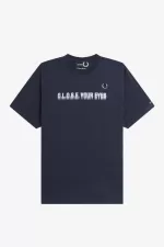 Fred Perry Printed Men’s T-Shirt Navy Blue | DSXTK2693