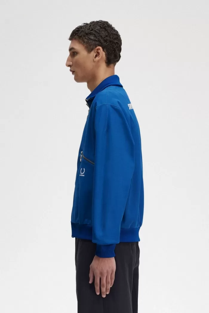 Fred Perry Printed Men’s Track Jackets Royal Blue | INZPG0316