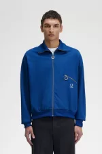 Fred Perry Printed Men’s Track Jackets Royal Blue | INZPG0316