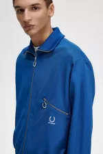 Fred Perry Printed Men’s Track Jackets Royal Blue | INZPG0316