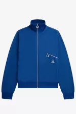 Fred Perry Printed Men’s Track Jackets Royal Blue | INZPG0316