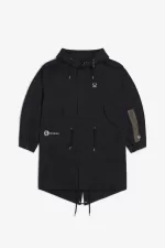 Fred Perry Printed Patch Men’s Parka Black | DLXZS5208