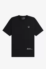 Fred Perry Printed Patch Relaxed Men’s T-Shirt Black | CATGI2937