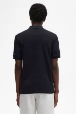 Fred Perry Printed Sleeve Men’s Polo Shirt Black | HTPFQ8601