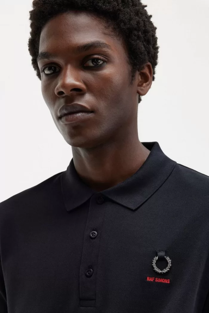 Fred Perry Printed Sleeve Men’s Polo Shirt Black | HTPFQ8601