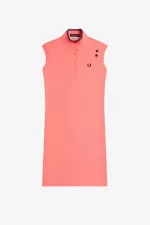 Fred Perry Printed Trim Piqué Women’s Dress Coral Heat | AVOGY0182