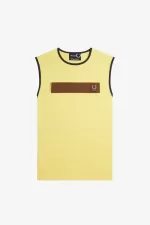 Fred Perry Printed Vest Men’s T-Shirt Dirty Lime | YGEFQ3620