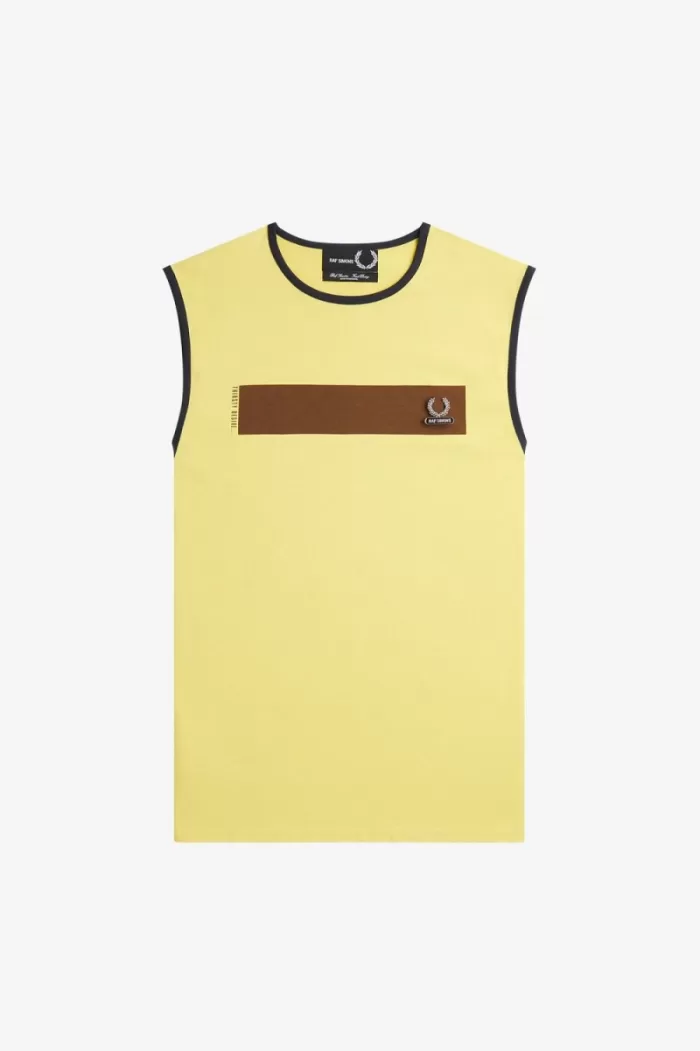 Fred Perry Printed Vest Men’s T-Shirt Dirty Lime | YGEFQ3620