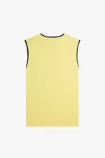 Fred Perry Printed Vest Men’s T-Shirt Dirty Lime | YGEFQ3620