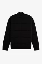 Fred Perry Quilted Knitted Men’s Jackets Black | XCZSP6021