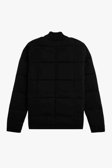 Fred Perry Quilted Knitted Men’s Jackets Black | XCZSP6021