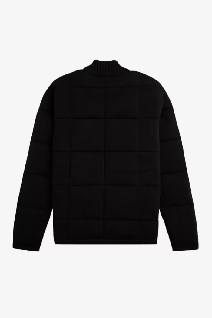 Fred Perry Quilted Knitted Men’s Jackets Black | XCZSP6021