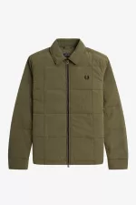 Fred Perry Quilted Men’s Shirt Uniform Green | WNQSI7394