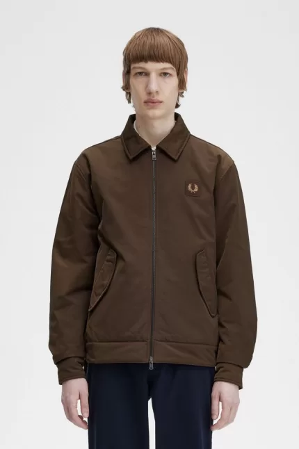 Fred Perry Quilted Zip Through Men’s Jackets Burnt Tobacco | VXFWZ0147