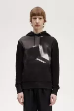 Fred Perry Rave Graphic Hooded Men’s Sweatshirts Black | FTHLQ0731