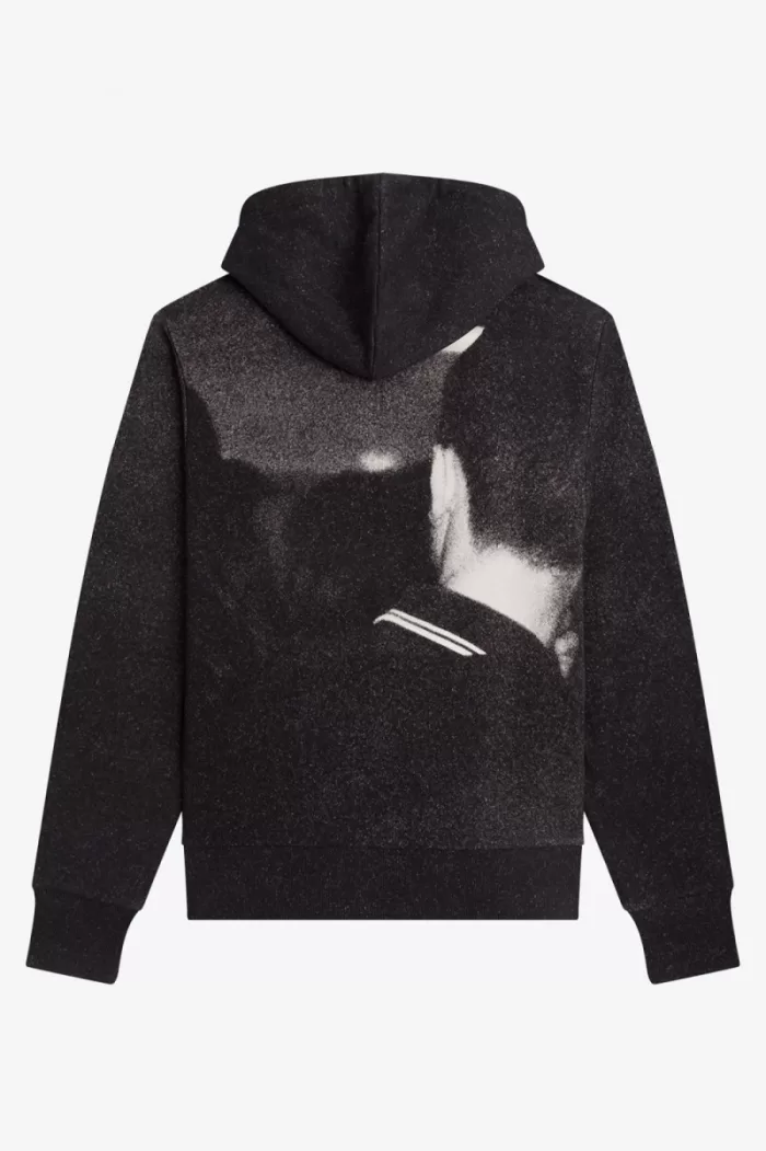 Fred Perry Rave Graphic Hooded Men’s Sweatshirts Black | FTHLQ0731