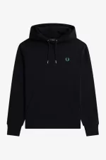 Fred Perry Rave Graphic Hooded Men’s Sweatshirts Black | QIJOY1745