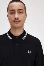 Fred Perry Rave Graphic Long Sleeve Men’s Shirt Black | PJIMT8027