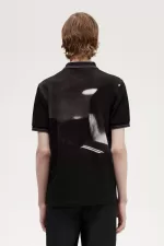 Fred Perry Rave Graphic Men’s Polo Shirt Black | QZXDC2731