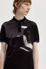 Fred Perry Rave Graphic Men’s Polo Shirt Black | QZXDC2731