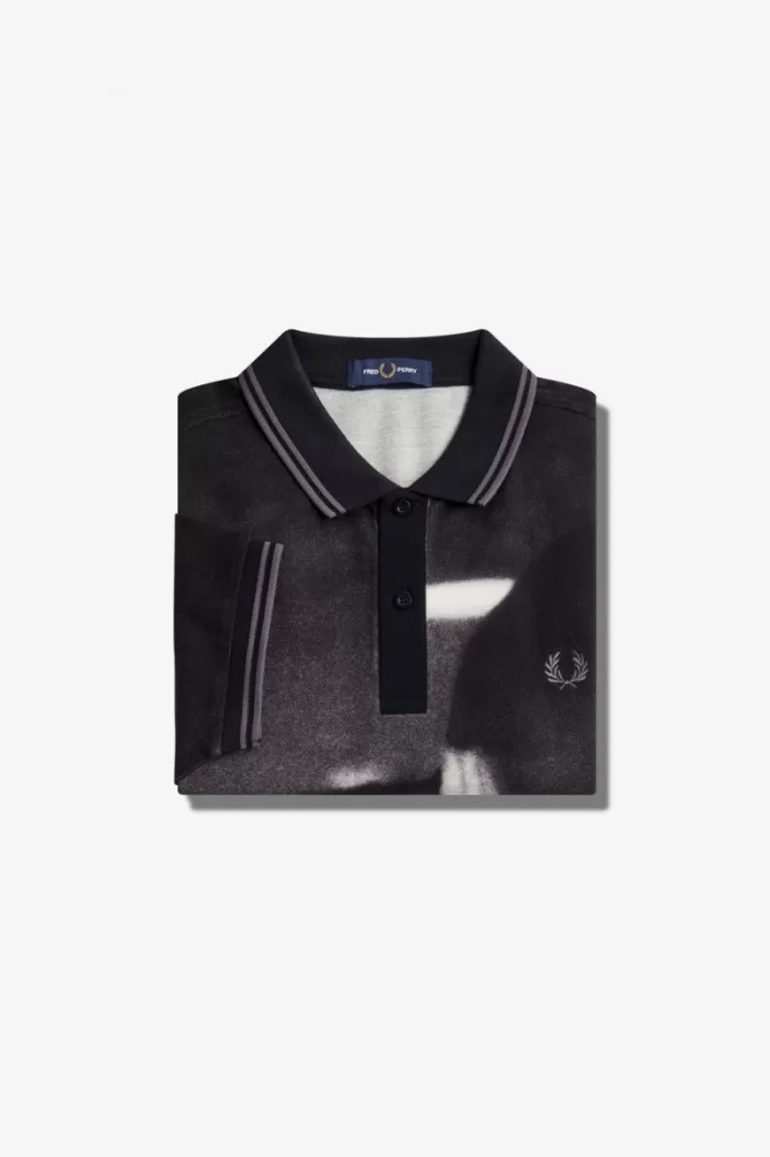 Fred Perry Rave Graphic Men’s Polo Shirt Black | QZXDC2731