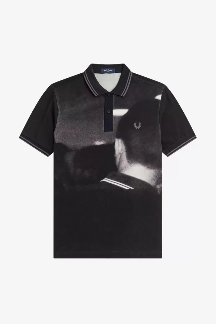 Fred Perry Rave Graphic Men’s Polo Shirt Black | QZXDC2731