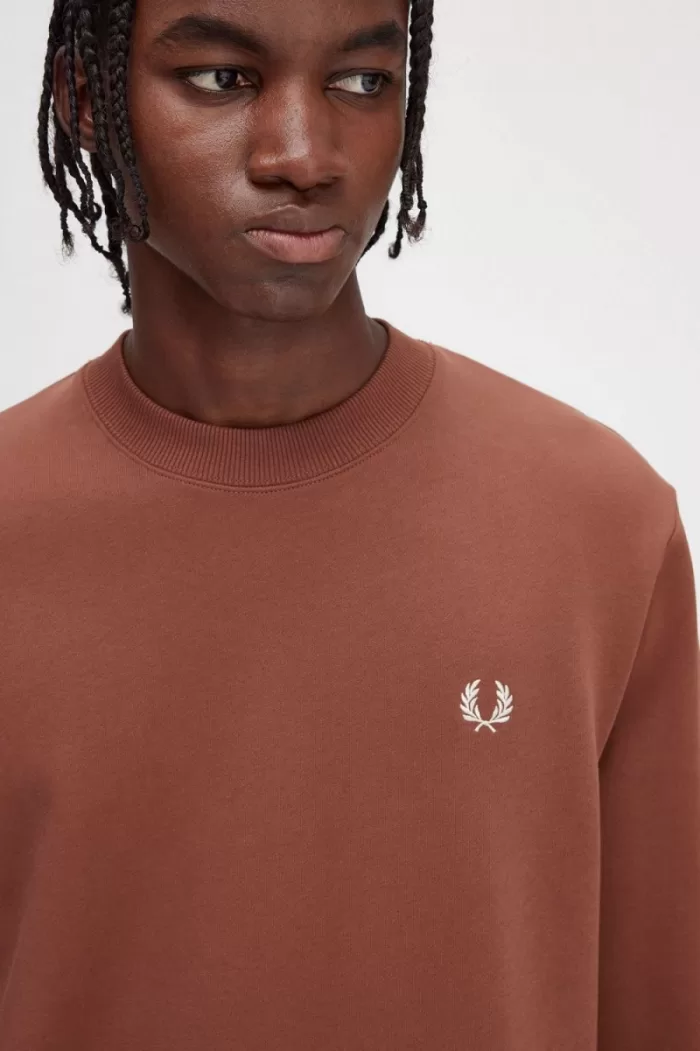 Fred Perry Rave Graphic Men’s Sweatshirts Whisky Brown | NRZLY8435