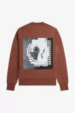 Fred Perry Rave Graphic Men’s Sweatshirts Whisky Brown | NRZLY8435